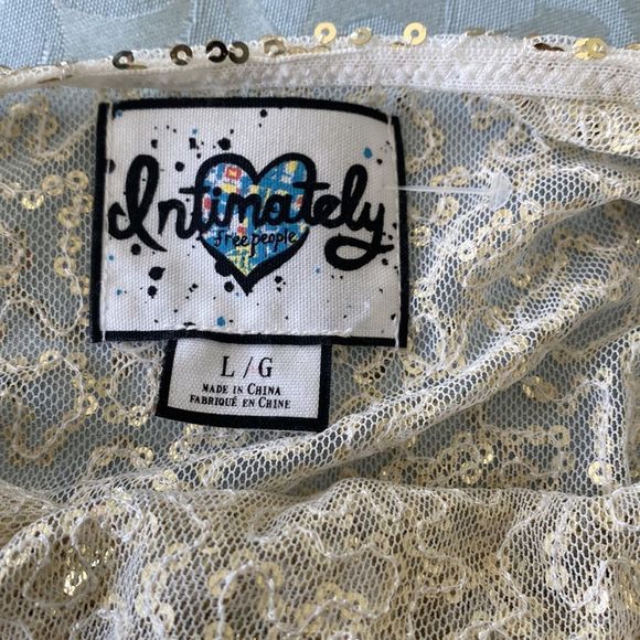 Free People Intimately gold sequin slip dress size L - Picture 9 of 11